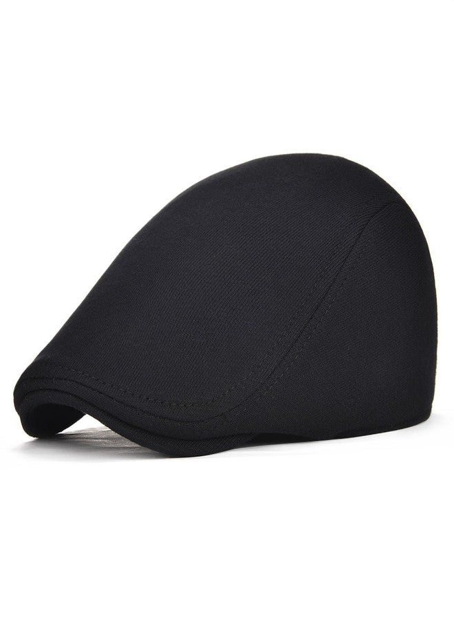 VOBOOM Men's Cotton Flat Ivy Gatsby Newsboy Driving Hat Cap (Style2-Black) - Image 3